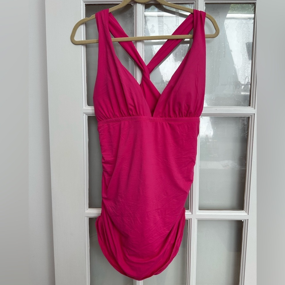 Ralph Lauren One Piece Slimming Swimsuit Swim Dress Orchid Pink Plus Size 20W